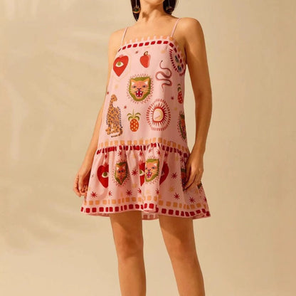 Troposa - Strappy Mini Pink Dress - Playful &amp; Chic