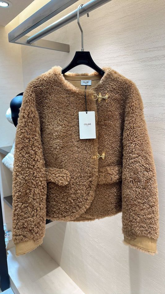 CELINE Shearling Brown Coat 333329