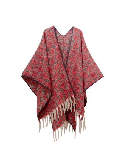 Scarvii - Thick Leopard Printed Wrap Shawl with Tassels