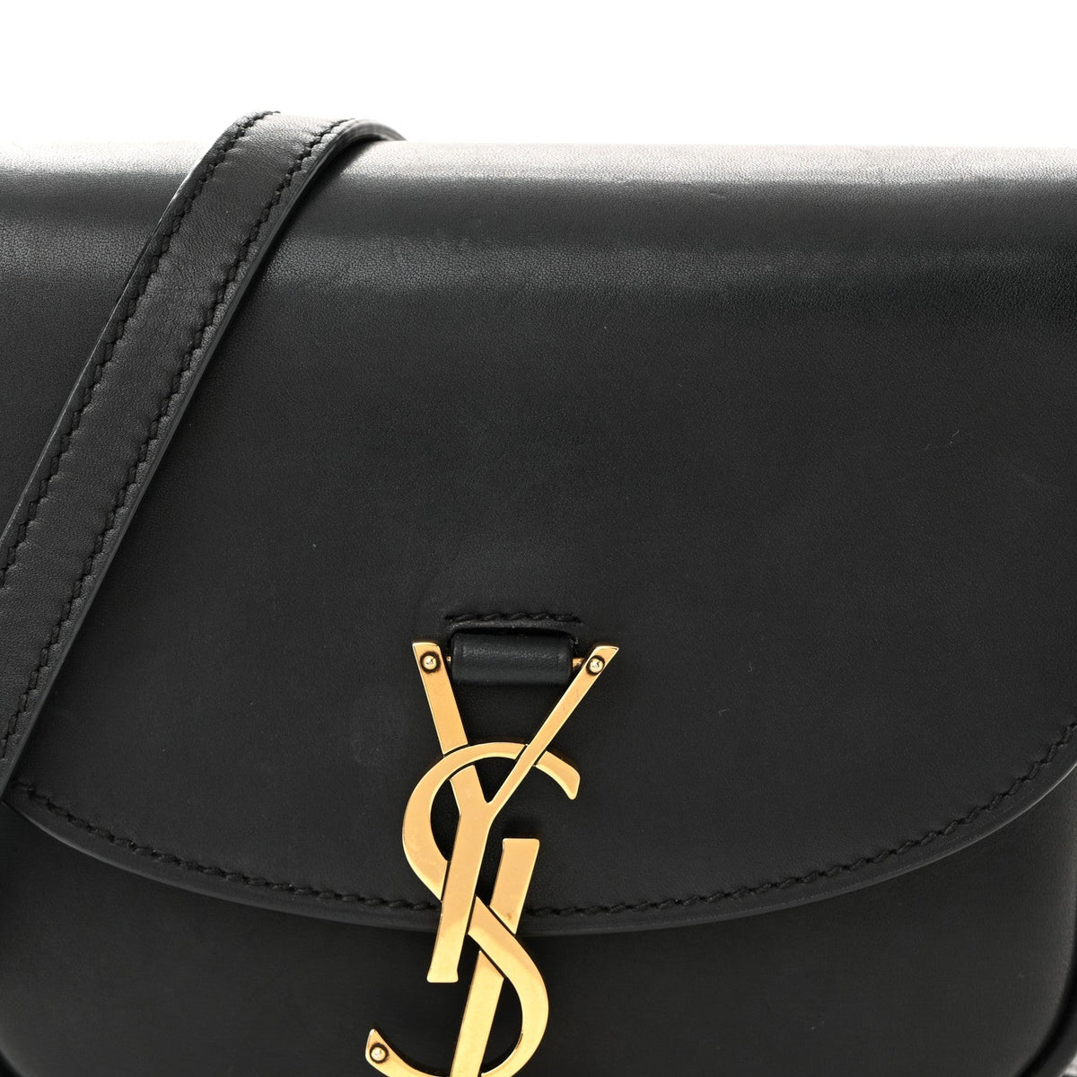 Smooth Calfskin Classic Monogram Small Kaia Satchel Black