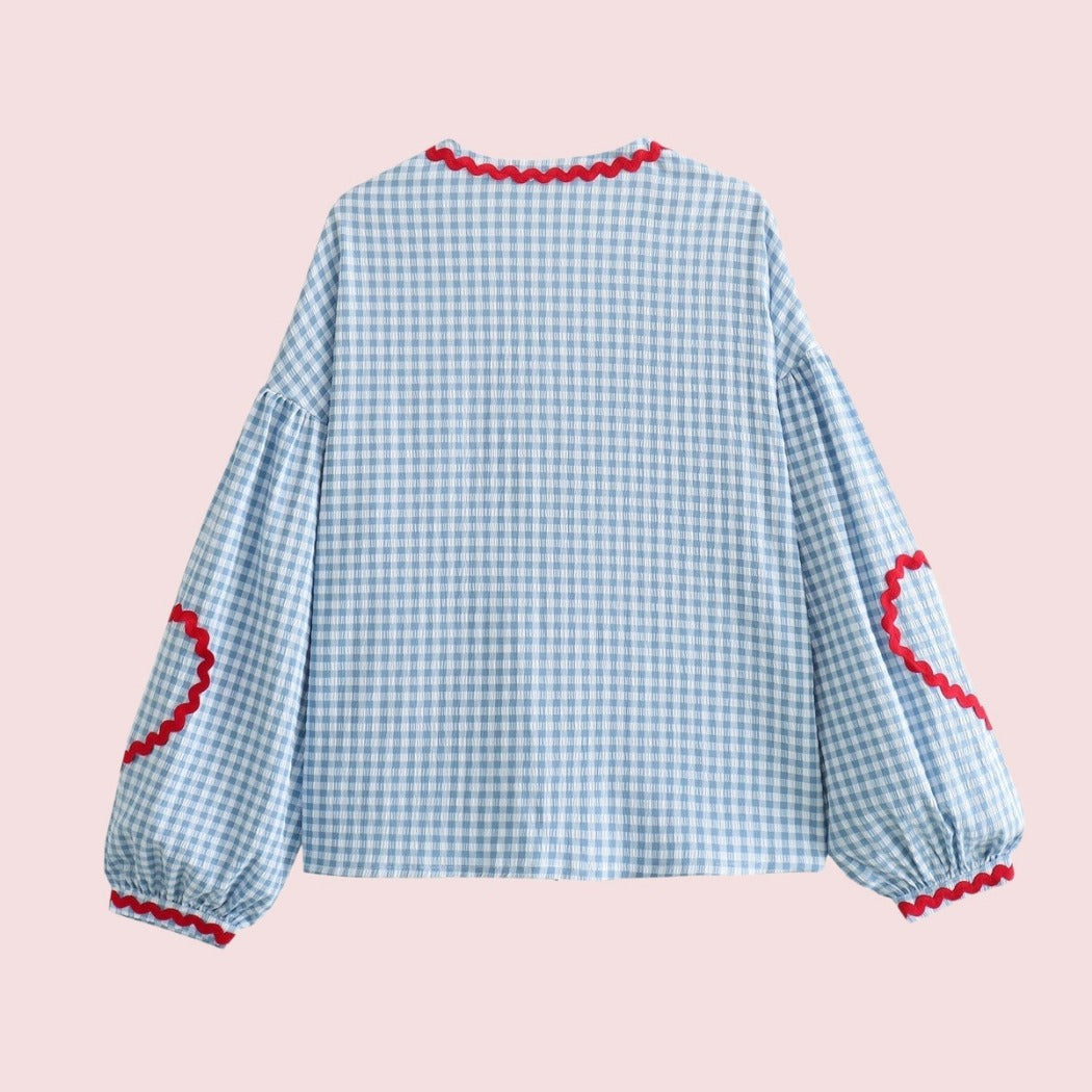 Crosa - Oversized Checkered Love Cardigan - Breezy Summer Cover-Up