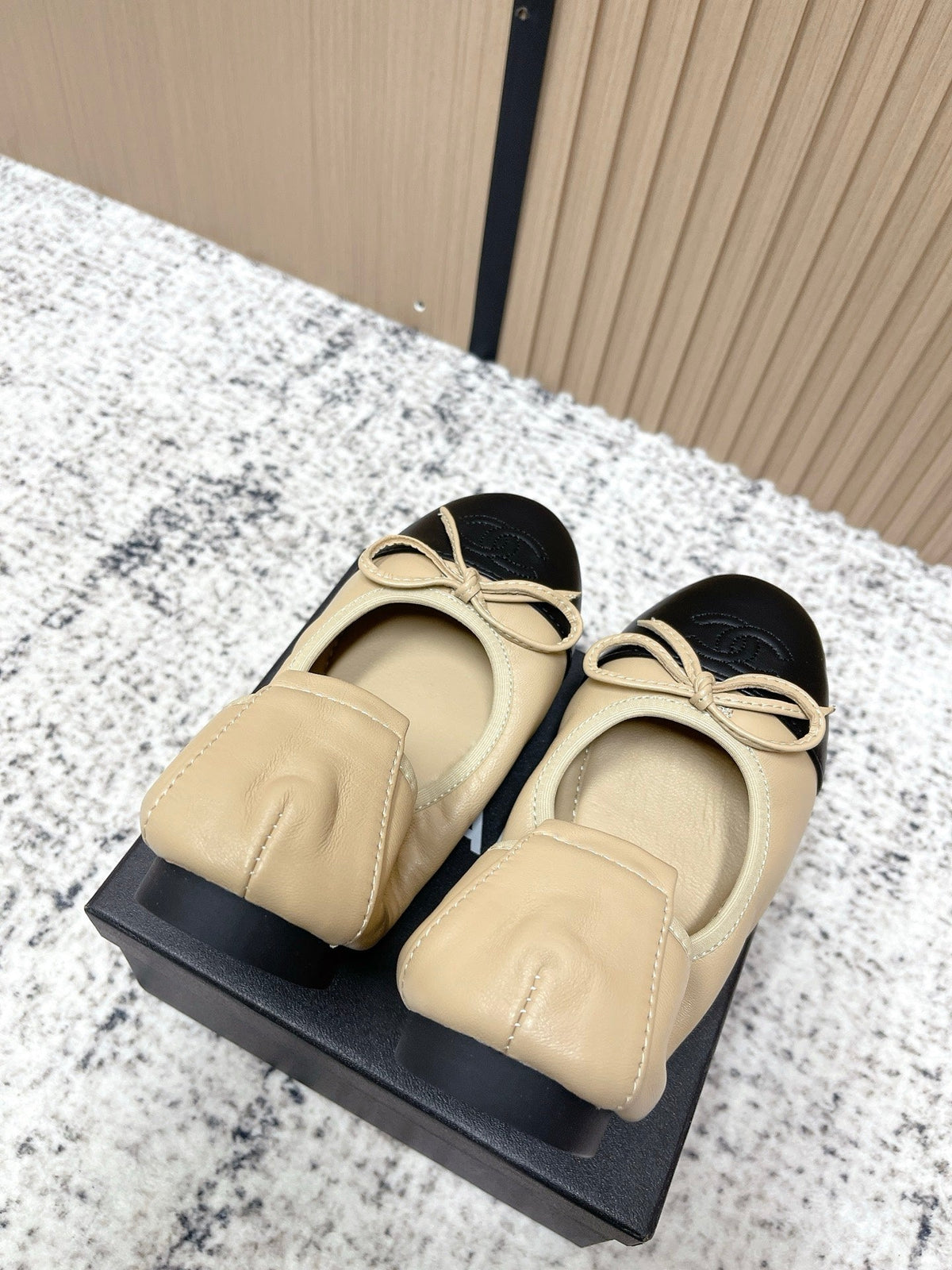 Chanel 26SS Ballet Flats Shoes Beige in Lambskin 591391