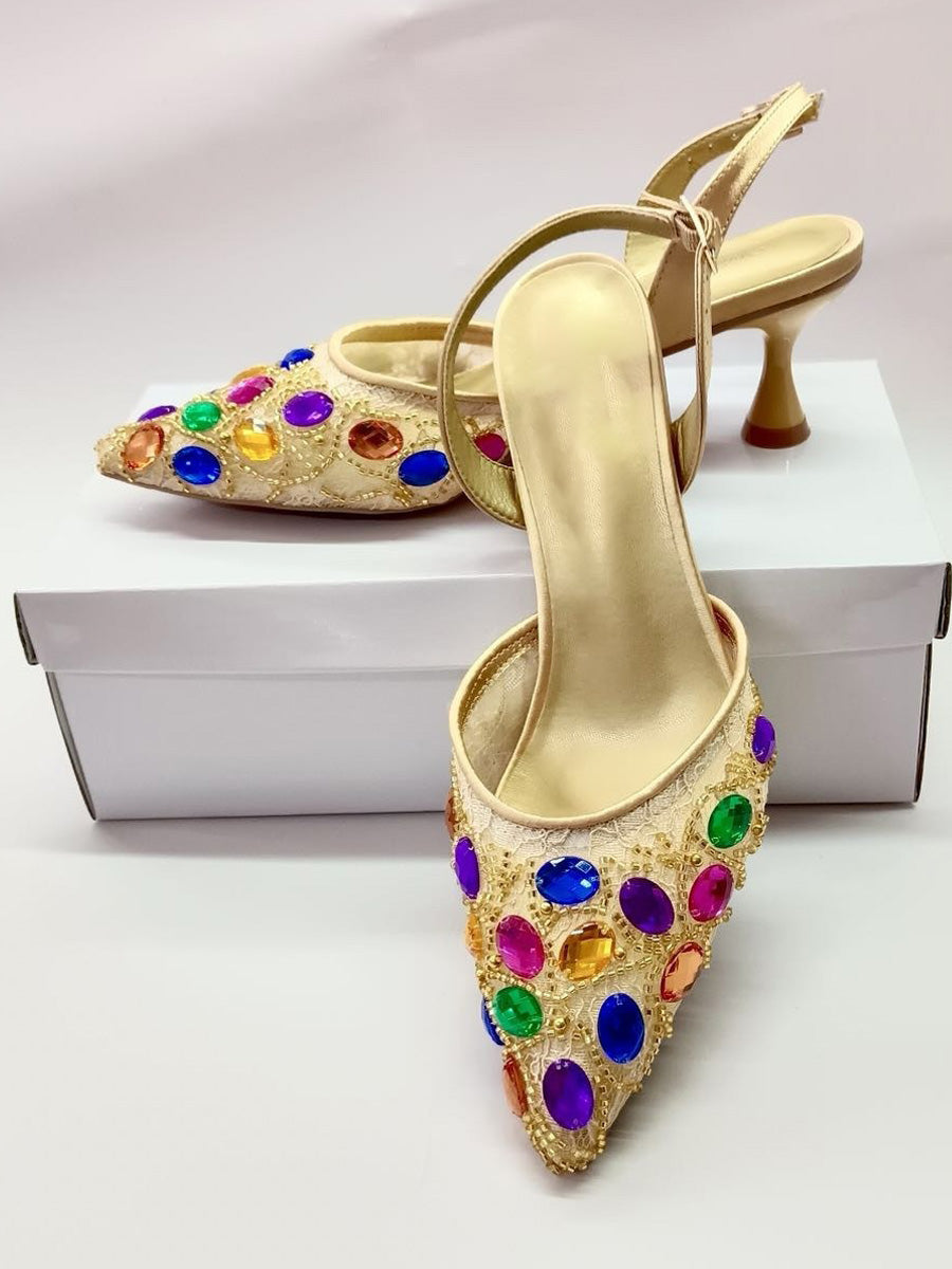 Heidi Colorful Rhinestone High Heels