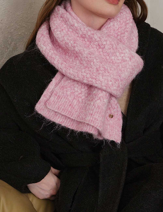 Solid Color Cozy Textured Winter Knit Scarf