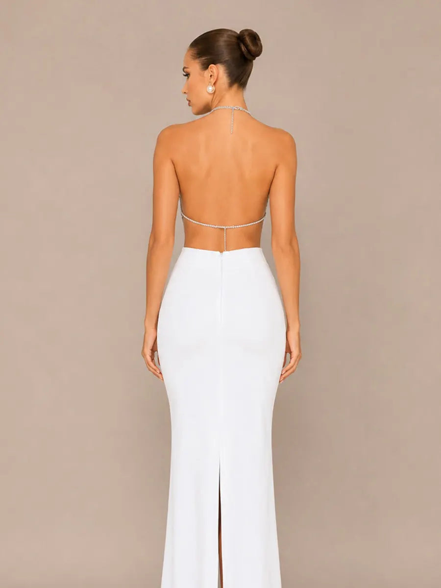 Olena Woven Halter Neck Two-Piece Set with Tassels