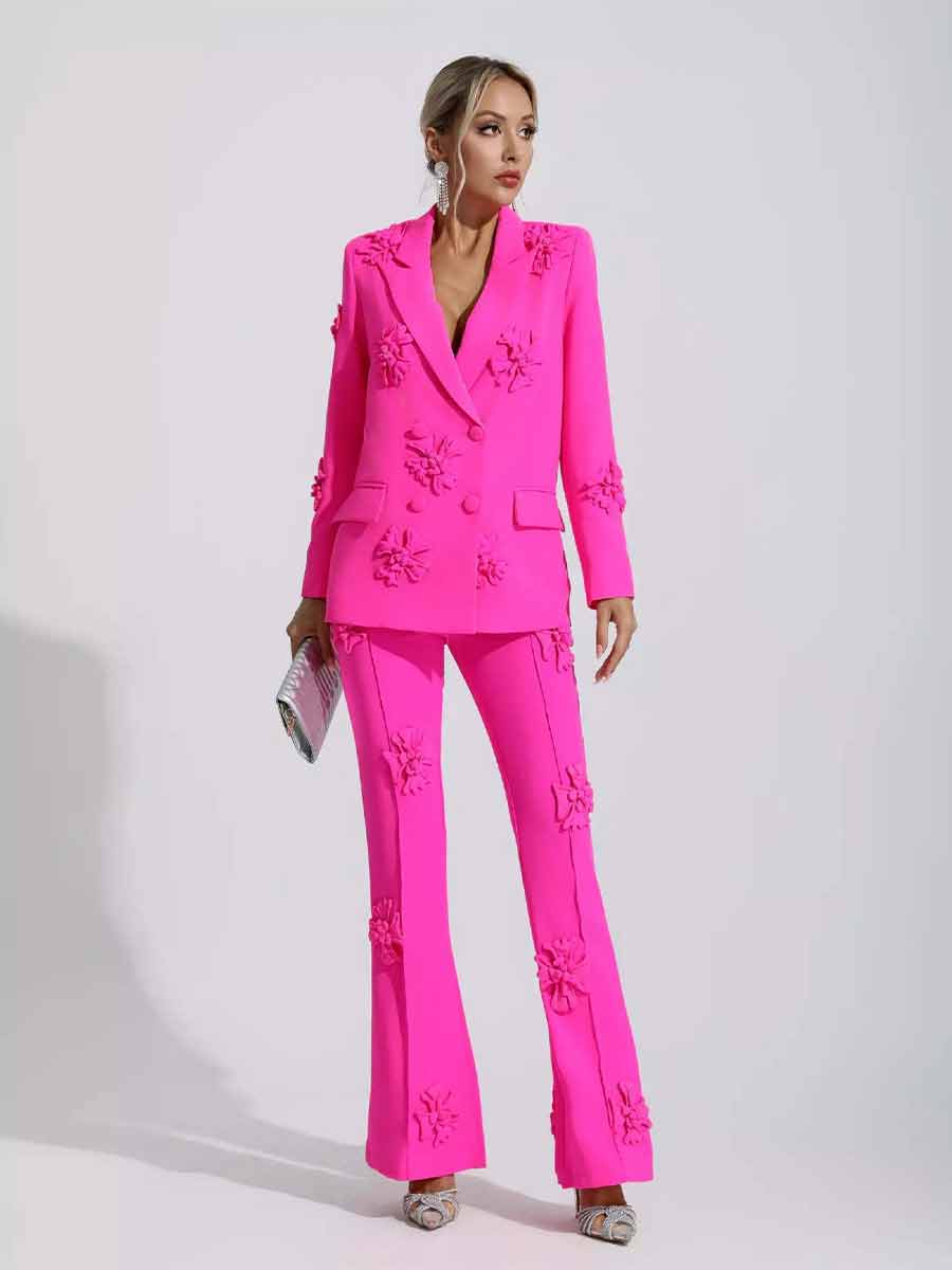 Heidi Jacquard Floral Suit Two Piece Set