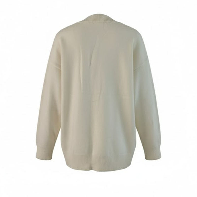 Cute Animal Embroidery V-Neck Oversized Cardigan