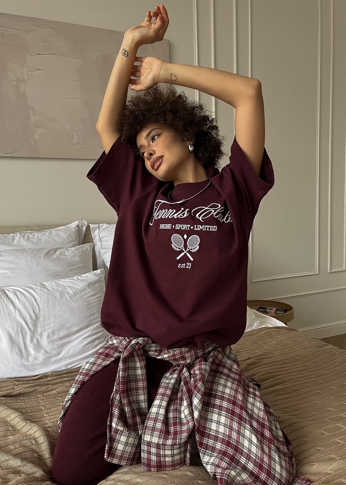 Oversized Cotton Graphic Sporty T Shirt
