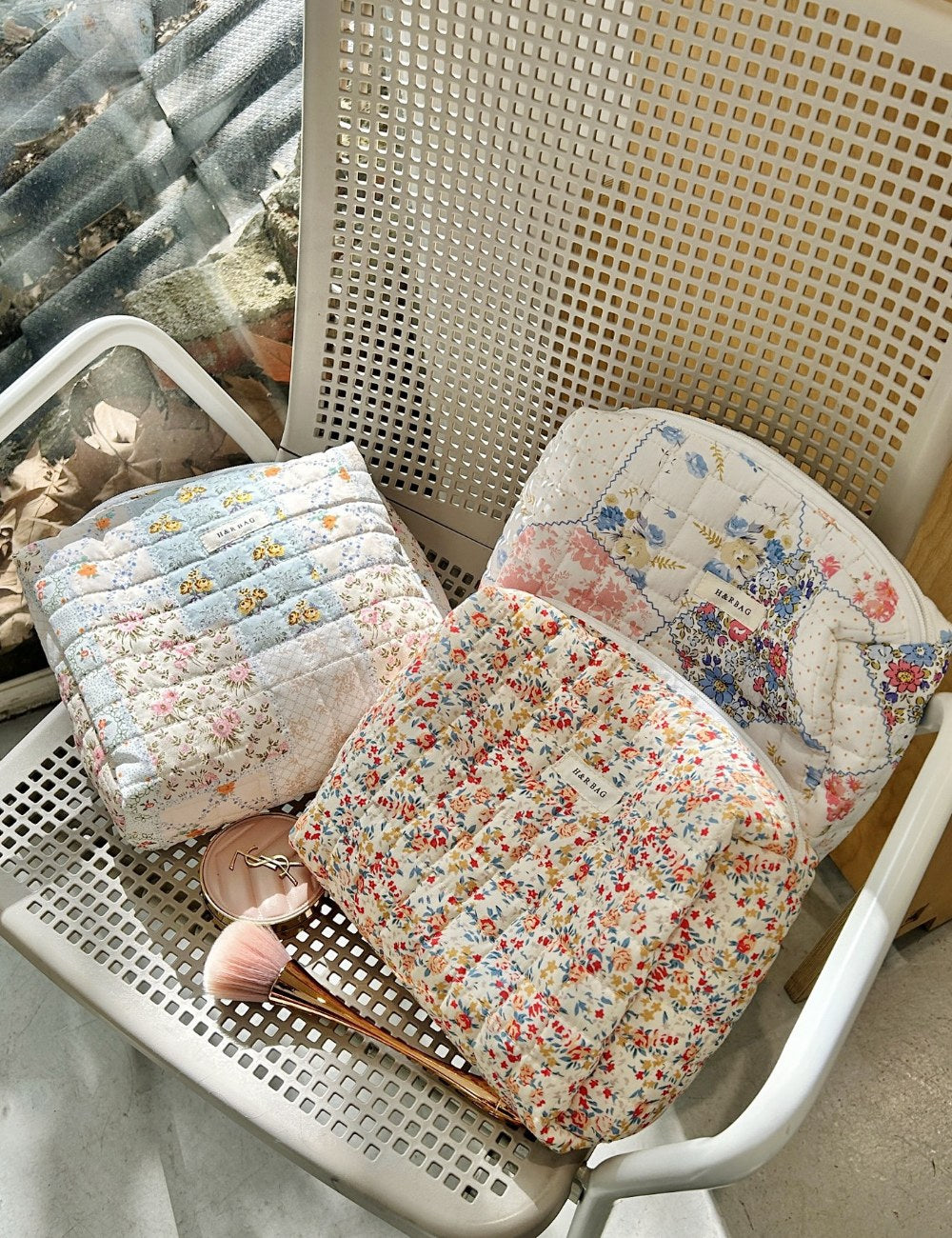 Floral Print Simple Sweet Coametic Bag