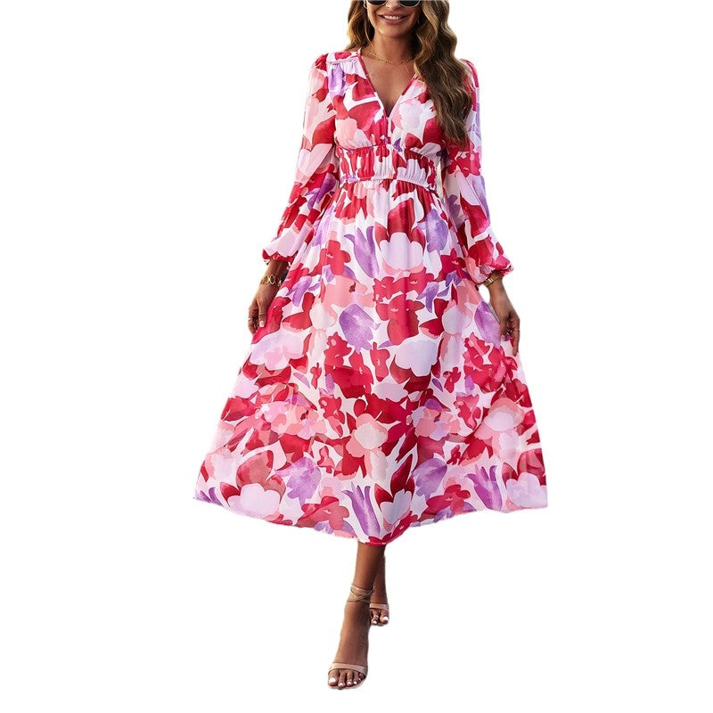 Bohemian Resort Casual Printed Long Skirt