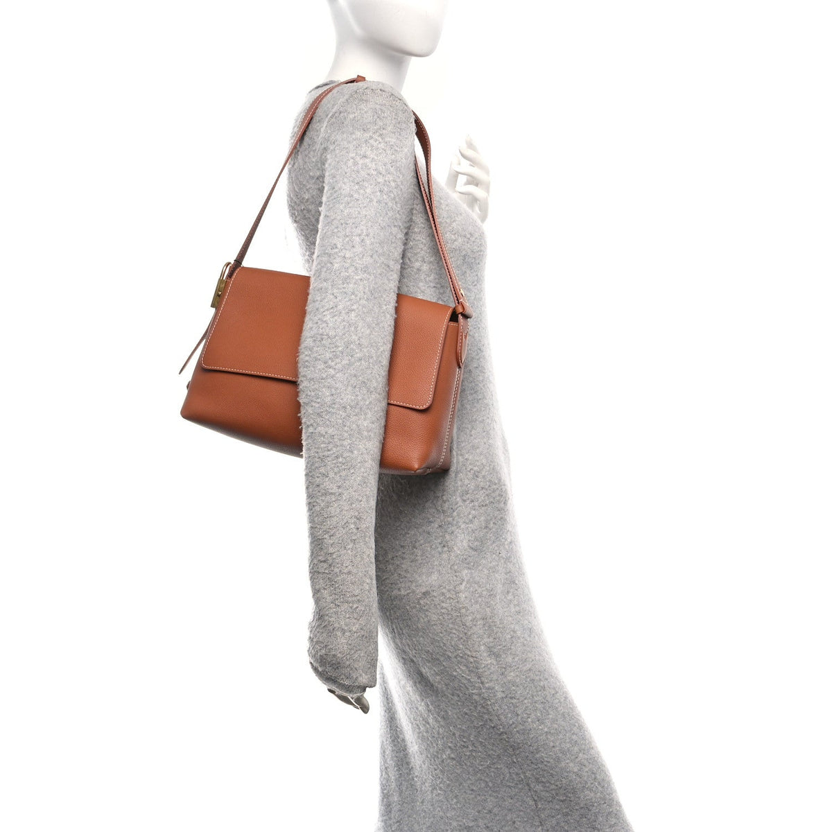 Grained Calfskin Low Key Messenger Cognac