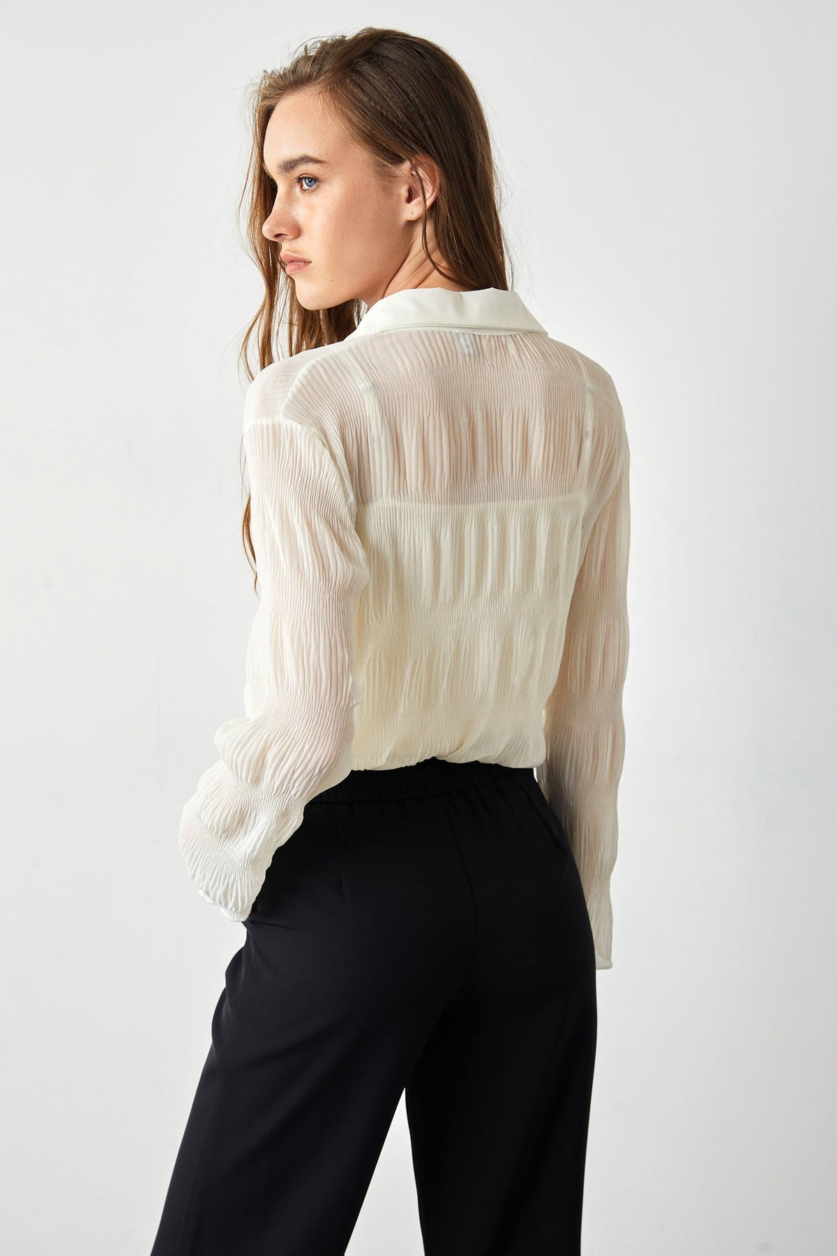 Aaliyah Wheat V-Neck Shirt