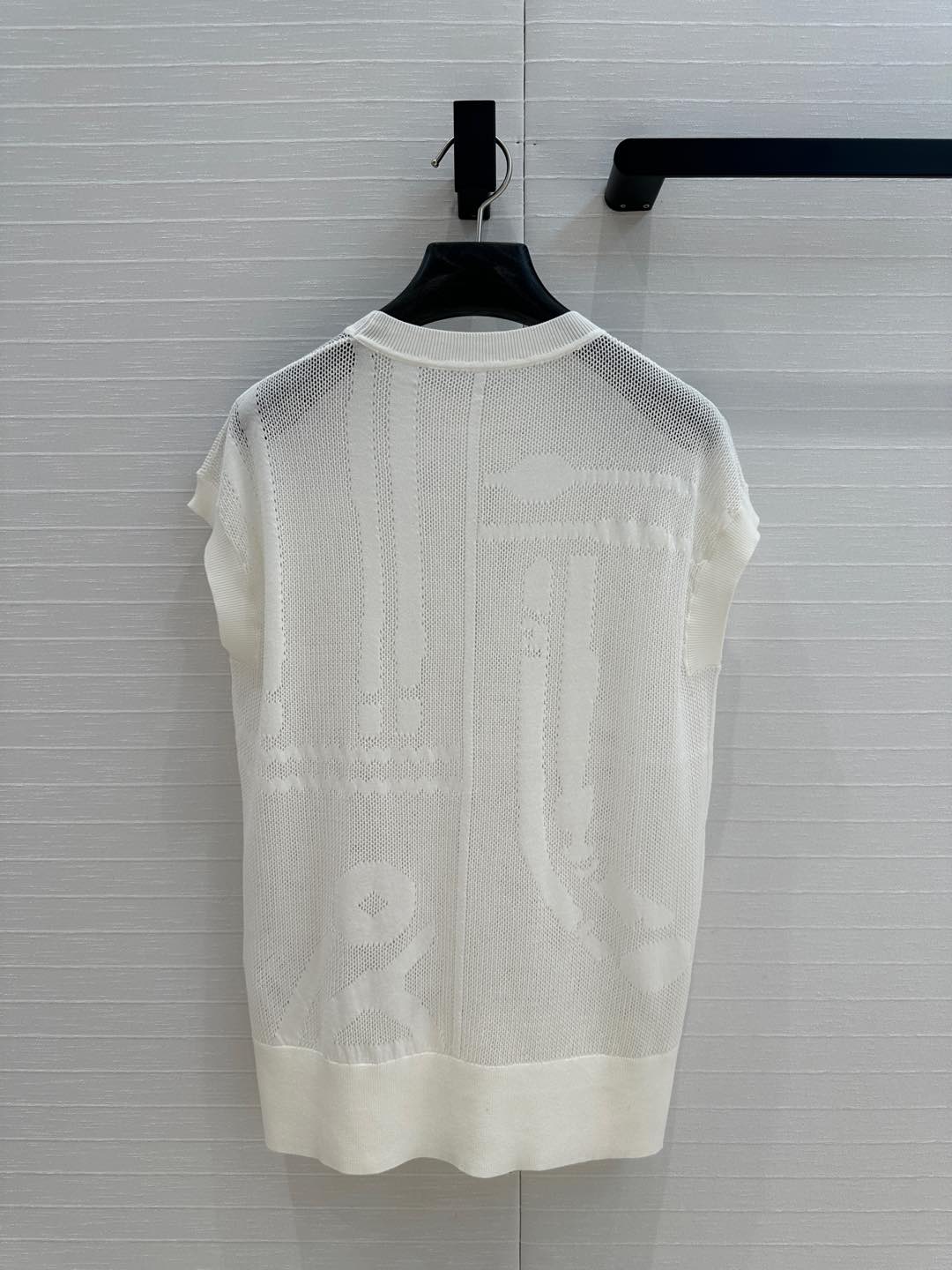 Hm 25 Short-sleeved Sweater White Mesh Polyester