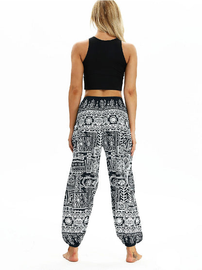 Totem Print Women'S Casual Light Lantern Dance Pants Popular In Autumn Yoga Loose Pants