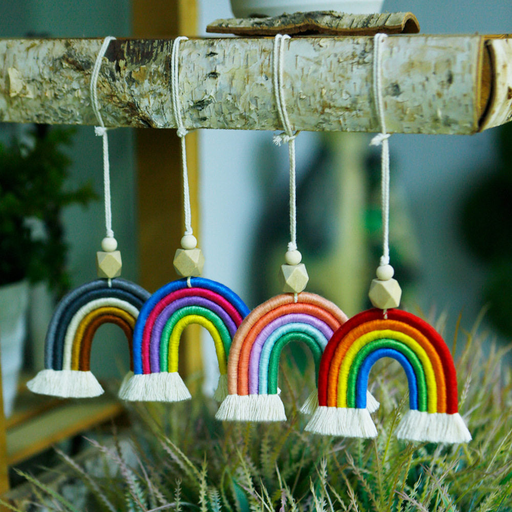 New Creative Pendant Bohemian Tassel Bag Pendant Rainbow Keychain