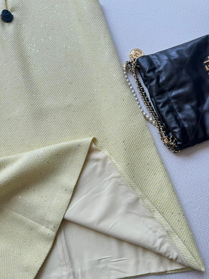 CC Sleeveless Dress Light Yellow Viscose Silk Wool 352986