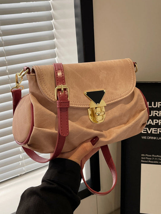 Solid Color Split-Joint Crossbody Bags