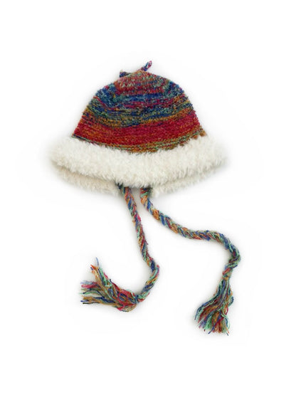 Haila - Rainbow Colorblock Knit Earflap Beanie