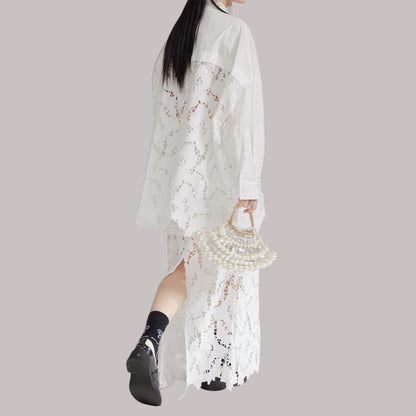 Lace-Trimmed Panel Skirt