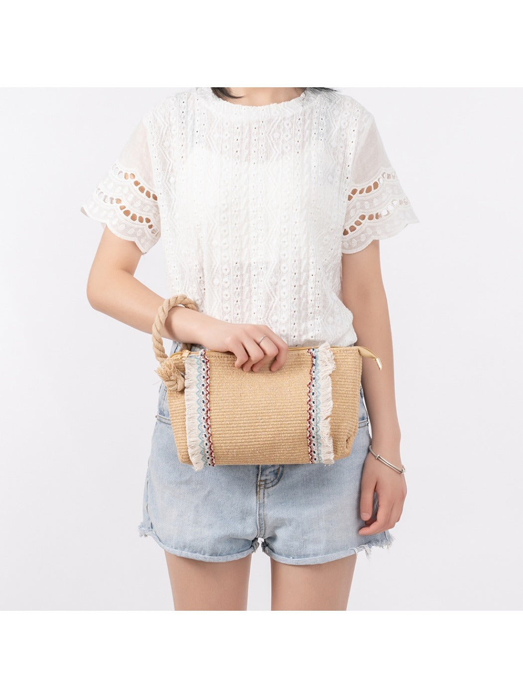 Cosbai - Brown Minimalist Woven Clutch Bag - Boho &amp; Chic