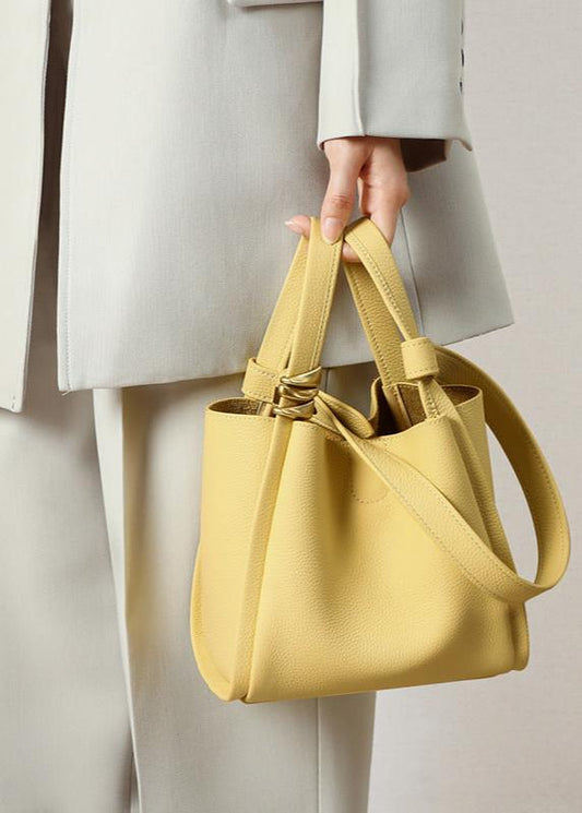 Bucket Tote Genuine Leather Elegant Contemporary Design