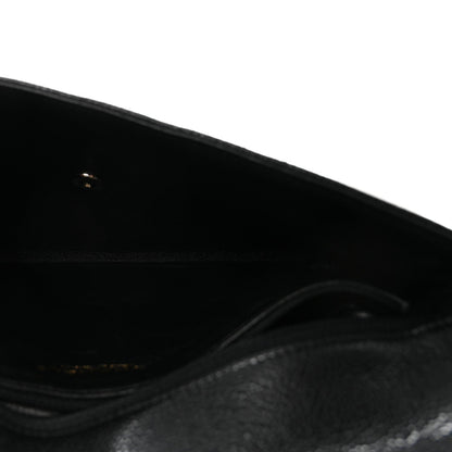 Caviar Quilted Flap Clutch Black