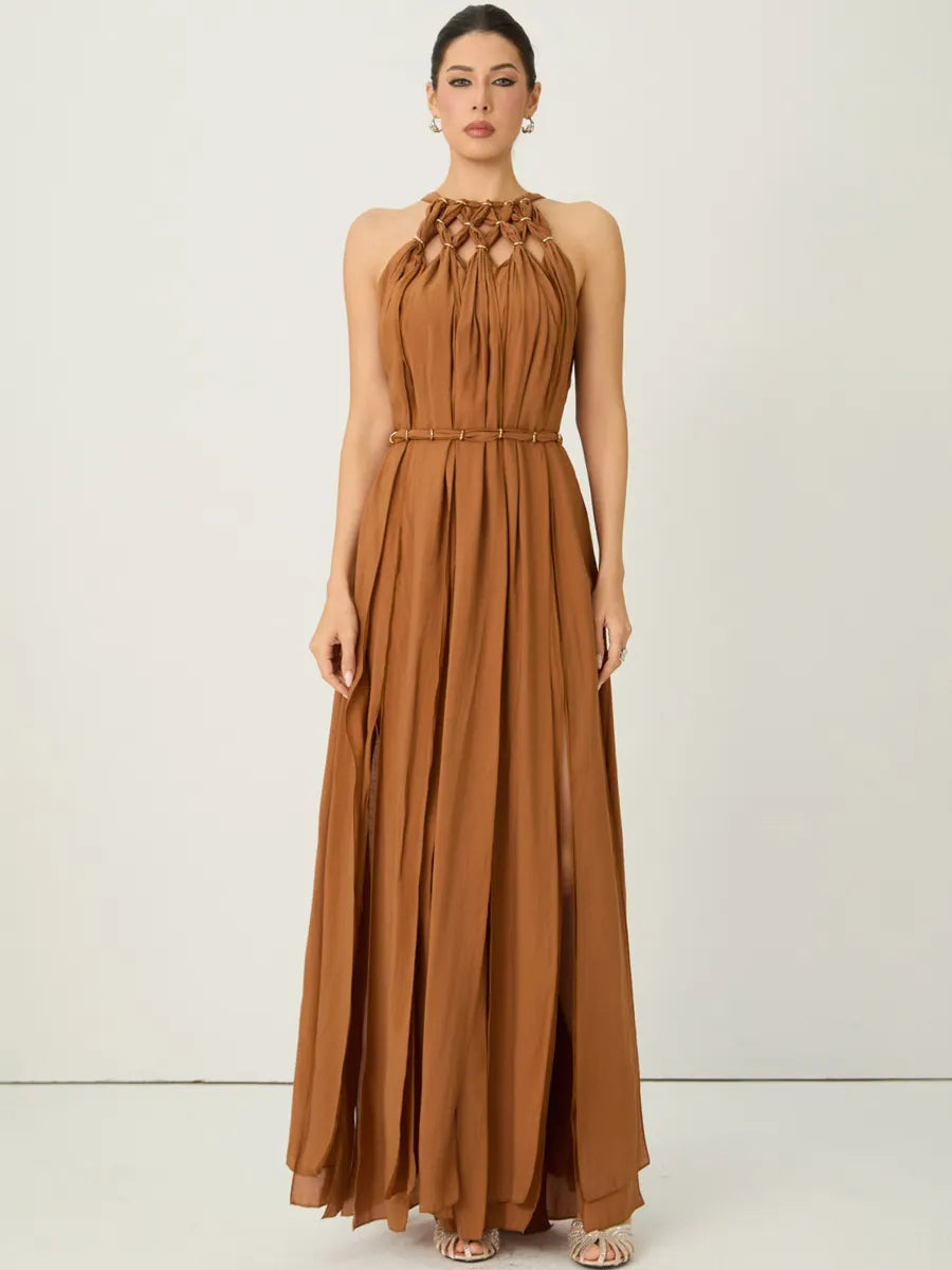 Valentina Knotted Draped Maxi Dress