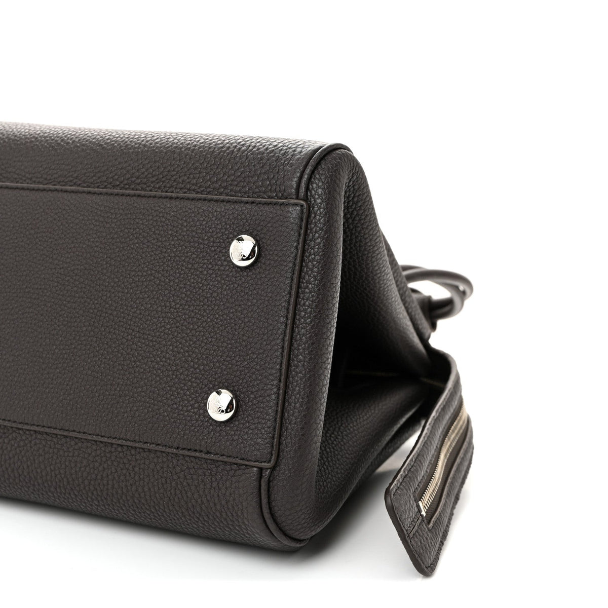 Grained Calfskin Medium Madrid Bag  Dark Ebony