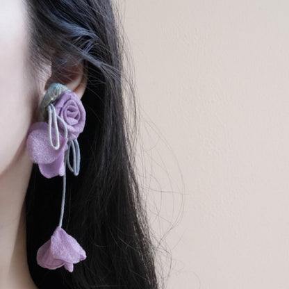 Earwish - Lace Rose Earrings – Elegant &amp; Feminine