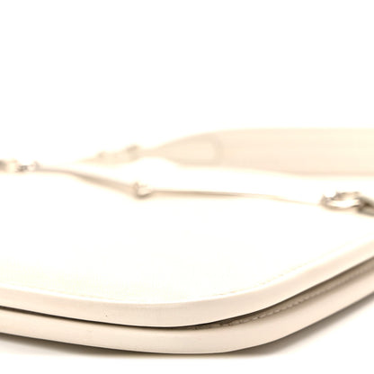 Calfskin Horsebit Slim Shoulder Bag White