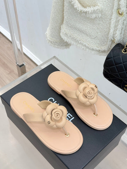 CC 26C Early Spring Camellia Slide Beige Calfskin
