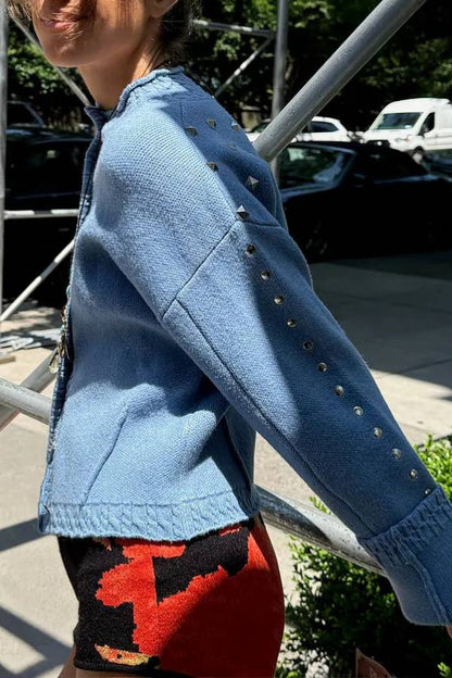 Ice Blue Studded Cardigan