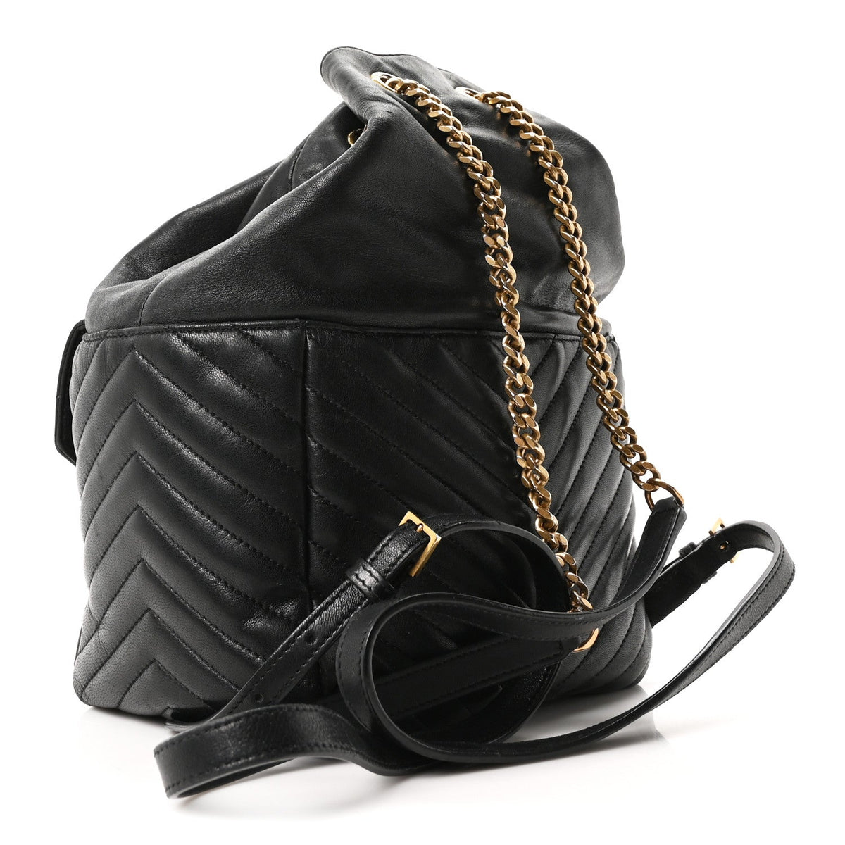 Lambskin Matelasse Monogram Joe Backpack Black