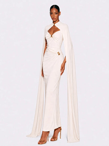 Stella Elegant Strapless Shawl Maxi Dress