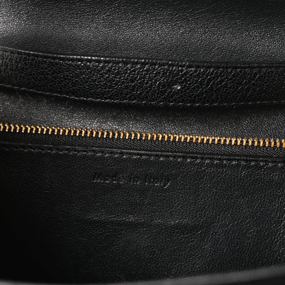 Goatskin Medium Classic Box Flap Bag Black