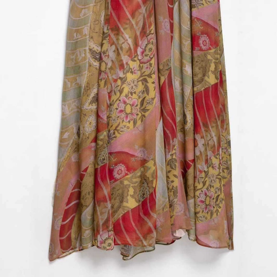 Troposa - Boho V-Neck Maxi Dress small  - Beach Ready