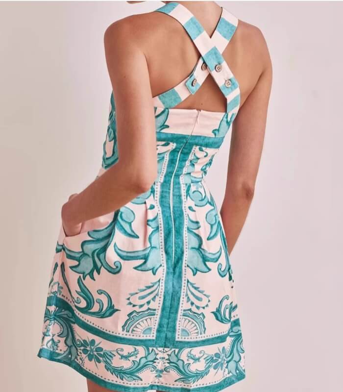 Elegant Floral Print Sleeveless Strap Dress