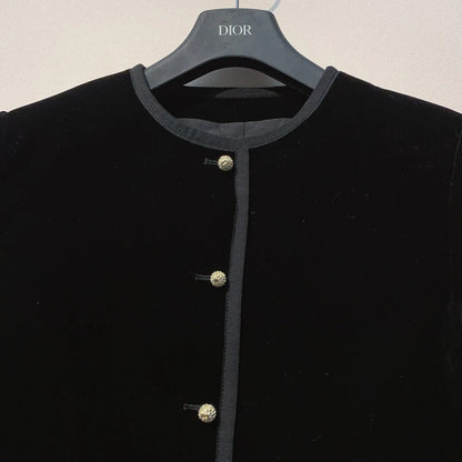 DIOR 25S ROUND-NECK VELVET JACKET 699