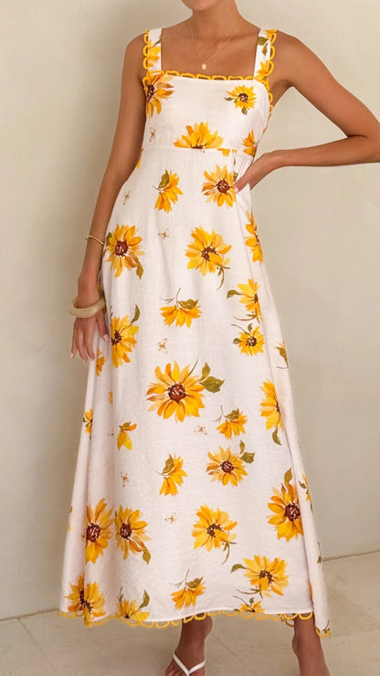 Milani Maxi Dress - Sunflower Print
