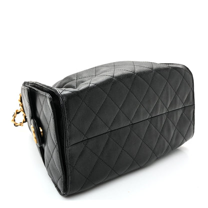 Caviar Quilted Small Chanel 25 Handbag Black
