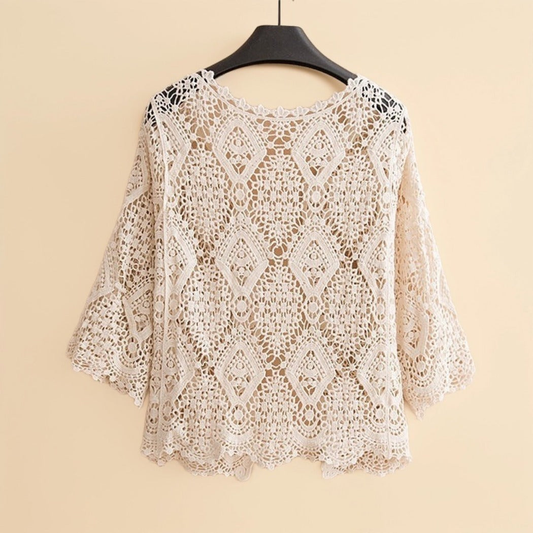 Crosa - Sheer Crochet Cardigan – Ethereal Summer Cover-Up