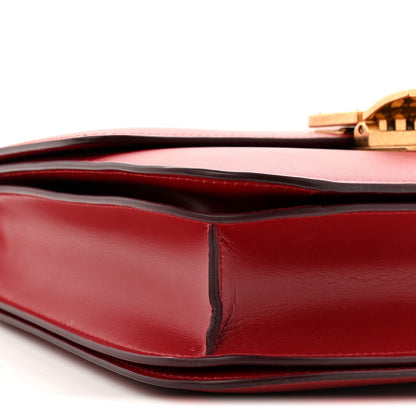 Box Calfskin Medium Classic Box Flap Bag Red