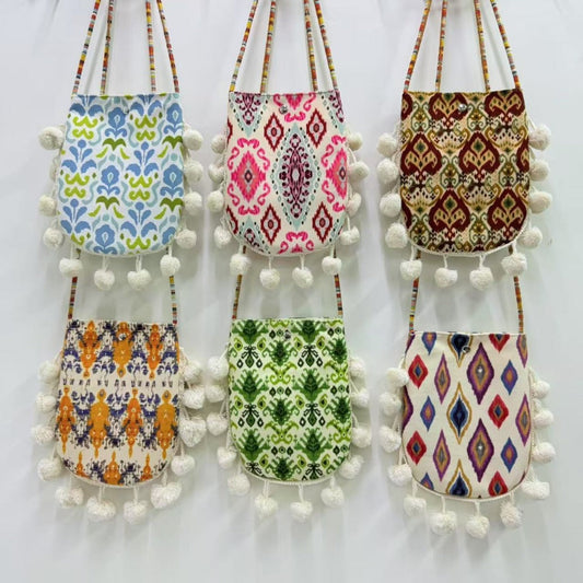 Cosbai - Retro Atlas-Pattern Knit Shoulder Bag - Vintage &amp; Practical