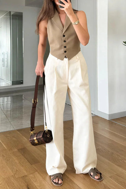 Casual Lasel Vest \u0026 Pants Two-Piece Set