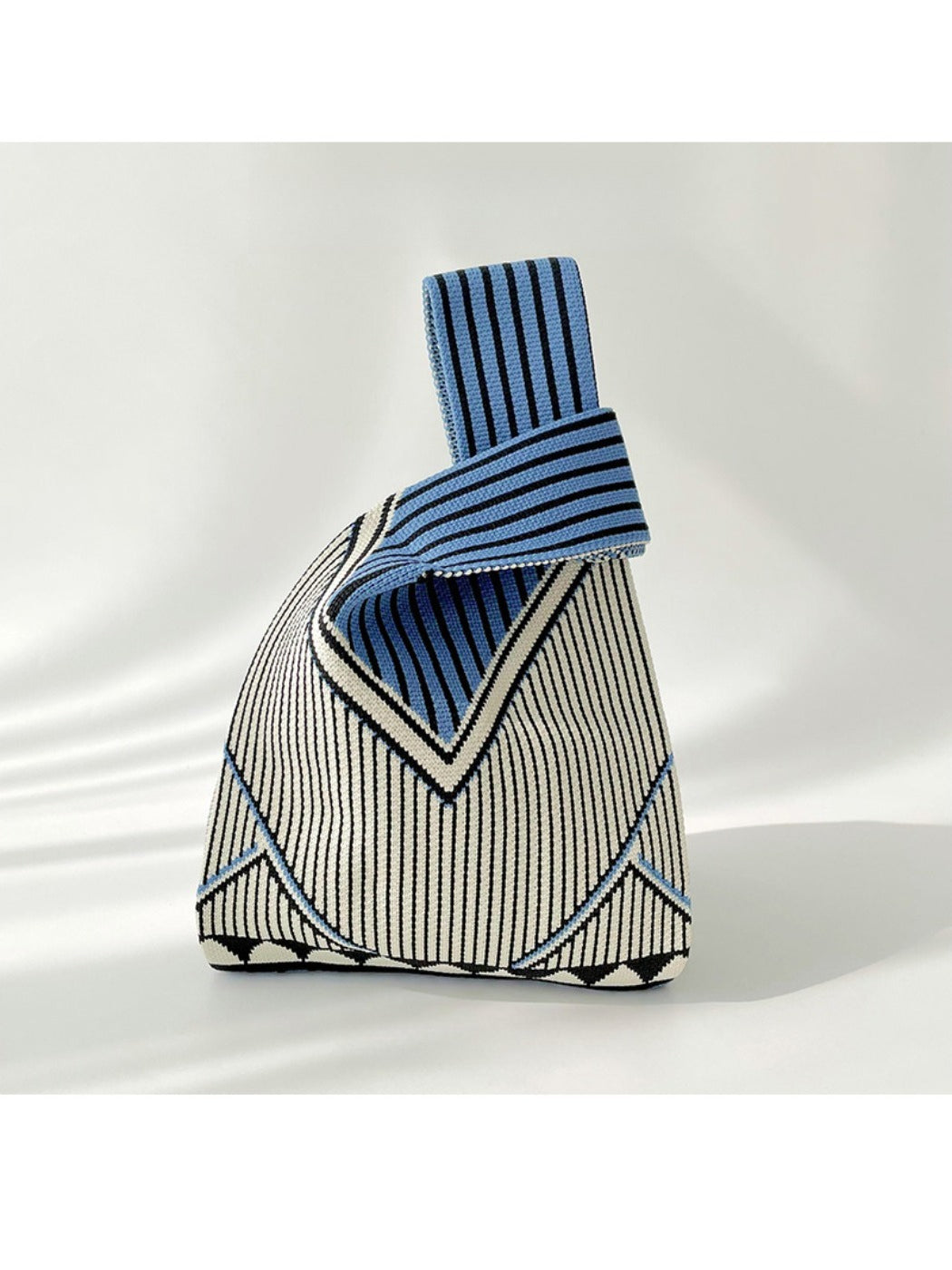 Cosbai - Classic Minimalist Striped Knit Handbag
