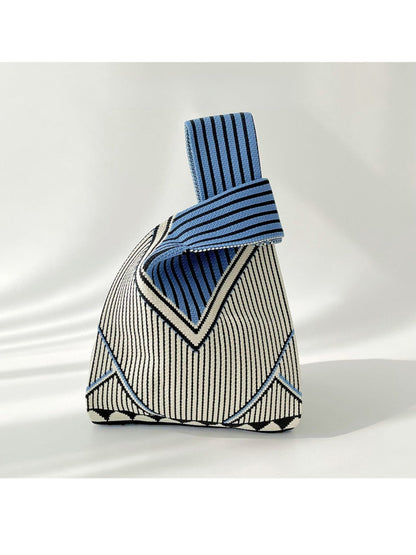 Cosbai - Classic Minimalist Striped Knit Handbag