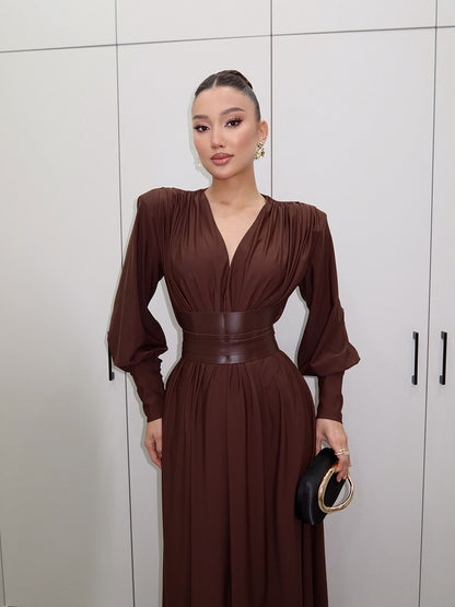 Gianna Maxi Dress In Browm