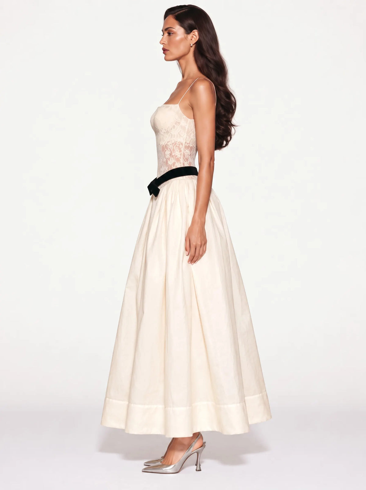 Eloisa Paneled Lace Camisole Maxi Dress