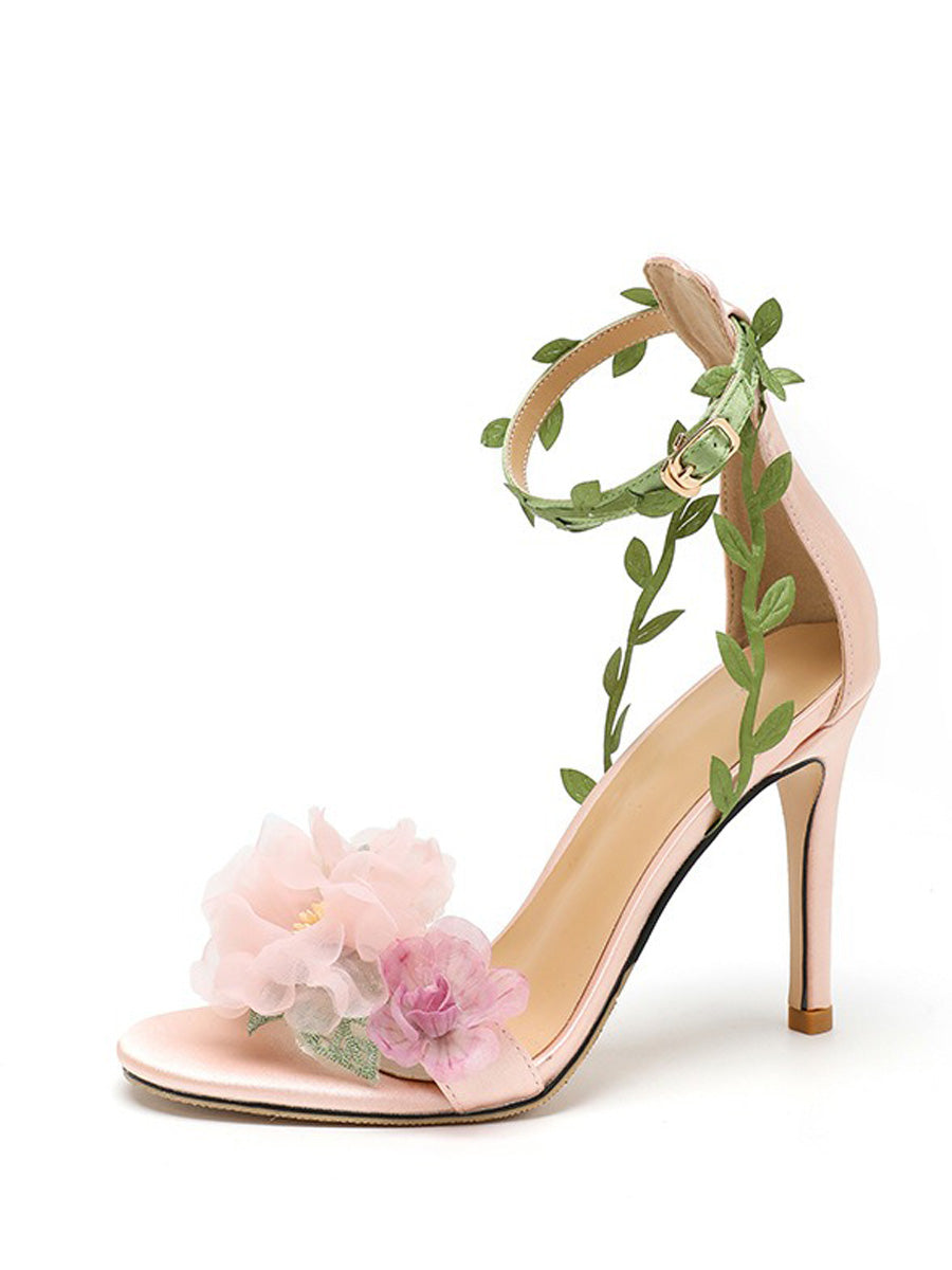 Nicolette Pastoral Style Chiffon Sandals