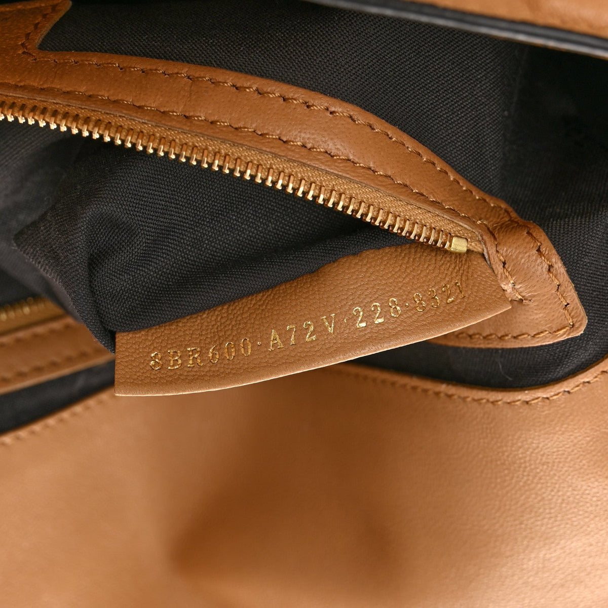 Nappa FF 1974 Embossed Baguette Miele Scuro